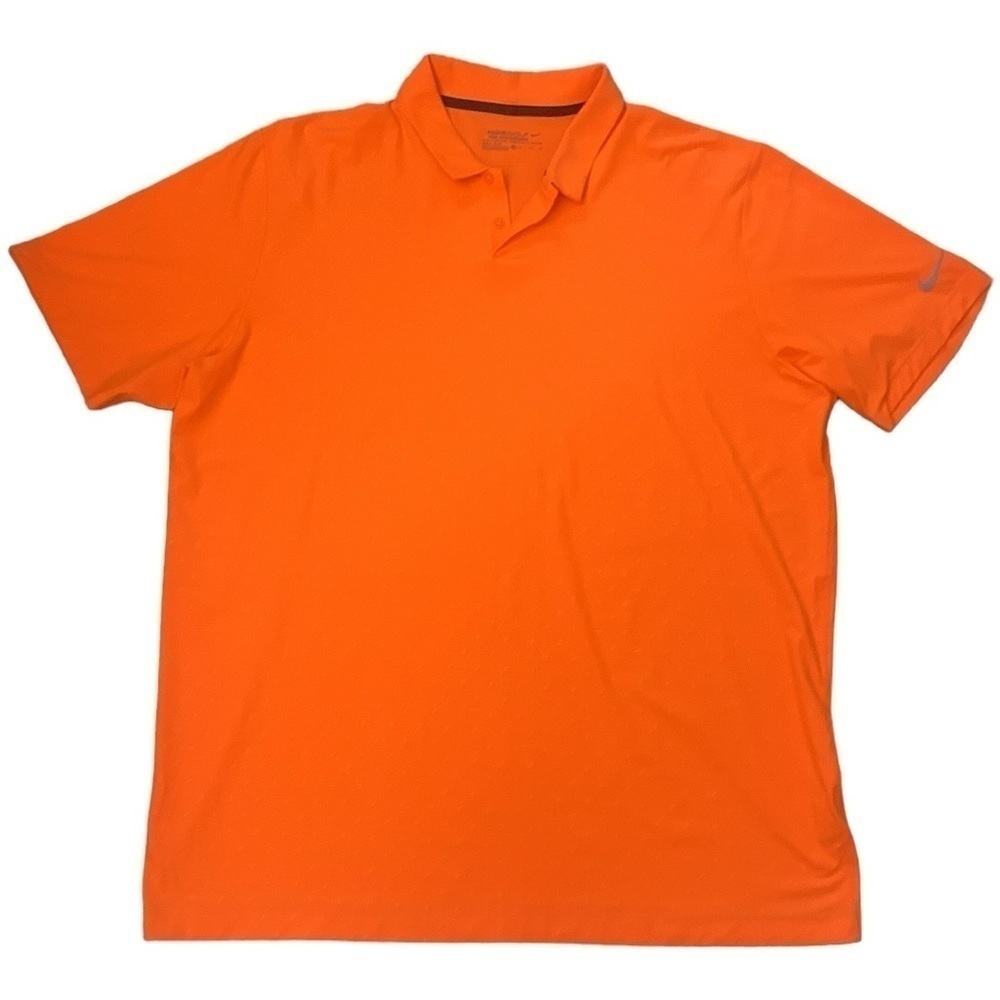 Nike Tour Performance Orange‎ Golf Tennis Short Sleeve Shirt Size XL